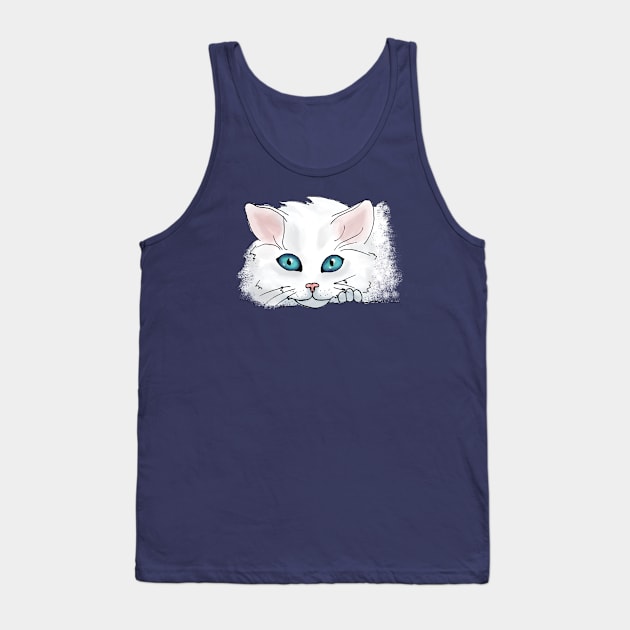 White Cats have the prettiest eyes Tank Top by TheBlueNinja